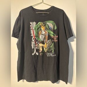 Attack on Titan Captain Levi Anime Graphic T Shirt Black Season 3 XL